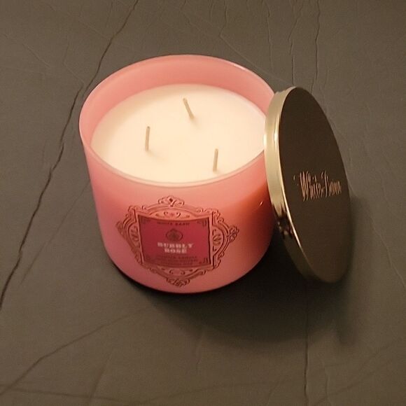 BRAND NEW BATH & BODY WORKS BUBBLY ROSE 3-Wick LARGE 14.5 oz CANDLE - Picture 10 of 11